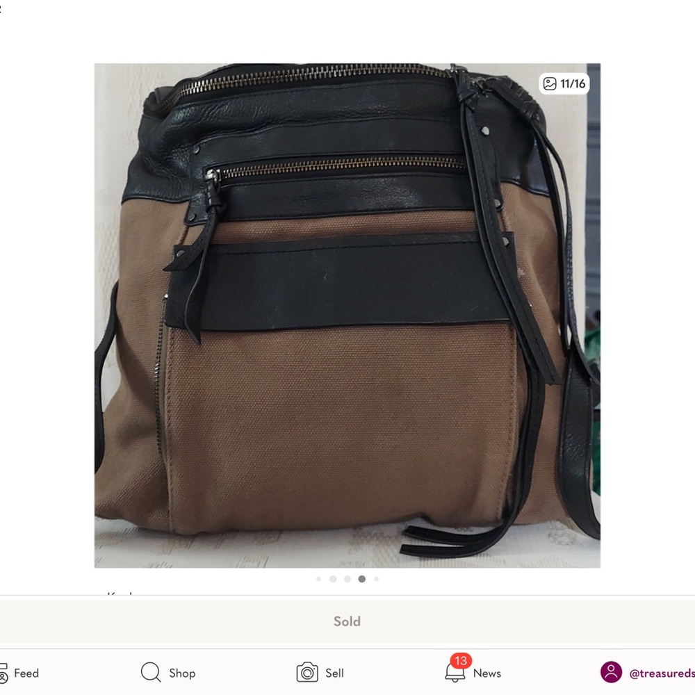✔️Kooba Leather & Canvas Backpack - Picture 8 of 16